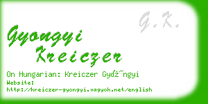 gyongyi kreiczer business card